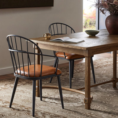 Abreha Faux Leather Upholstered Dining Chairs