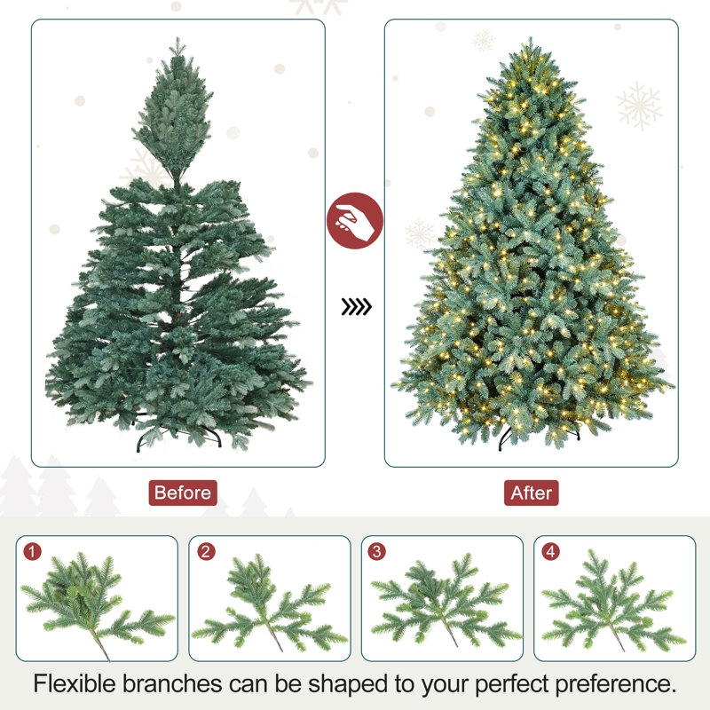 Arbre de Noël artificiel épinette bleu pré-éclairé, 8'