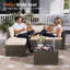 4 Seater Rattan Corner Sofa Garden Set With Glass Top - Weave-1716148701