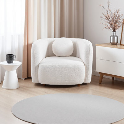 Fauteuil demi-tonneau moderne confortable de 39 po de largeur, siège d'appoint à profondeur d'assise de 28 po avec structure en bois massif