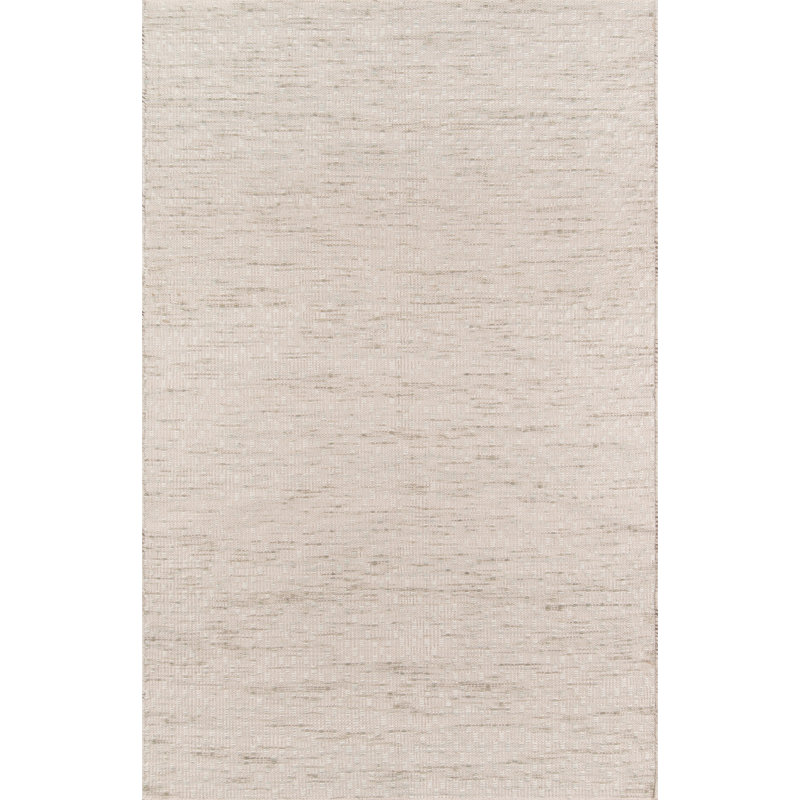 Tapis beige en laine tissé à plat à la main Dartmouth Bartlett, Rectangle 5 pi x 8 pi