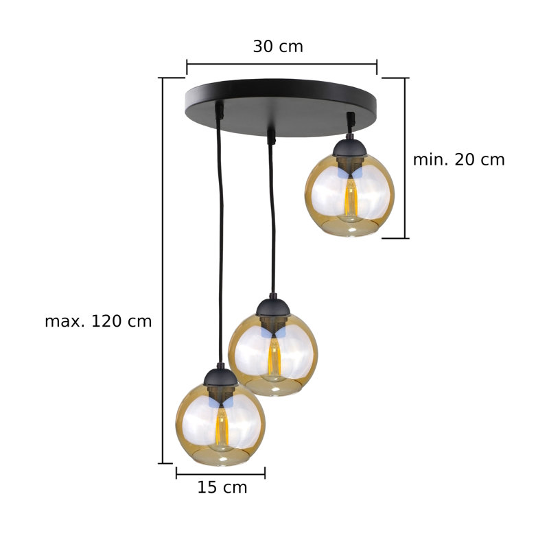 3 - Light Cluster Pendant, Black