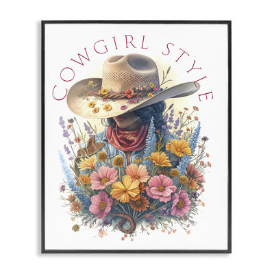 «Cowgirl Style with Florals», art de la giclée encadrée par Steve Hunziker