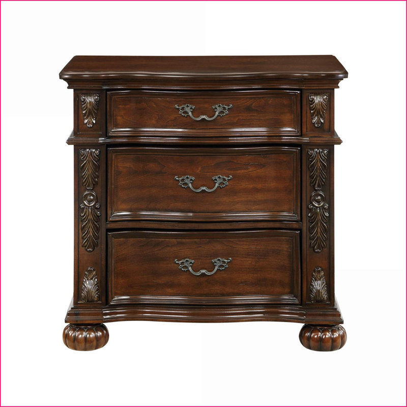 Table de chevet 3 tiroirs Traditional