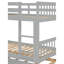 Lit superposé simple au-dessus de simple en bois d'hévéa avec lit gigogne, lit superposé convertible avec échelle et garde-corps de sécurité-986714458