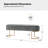 Ferdinand Lawanda 46" Modern Polyester Upholstered Bench with Channel-Tufted Cushion and Metal Base-600449839