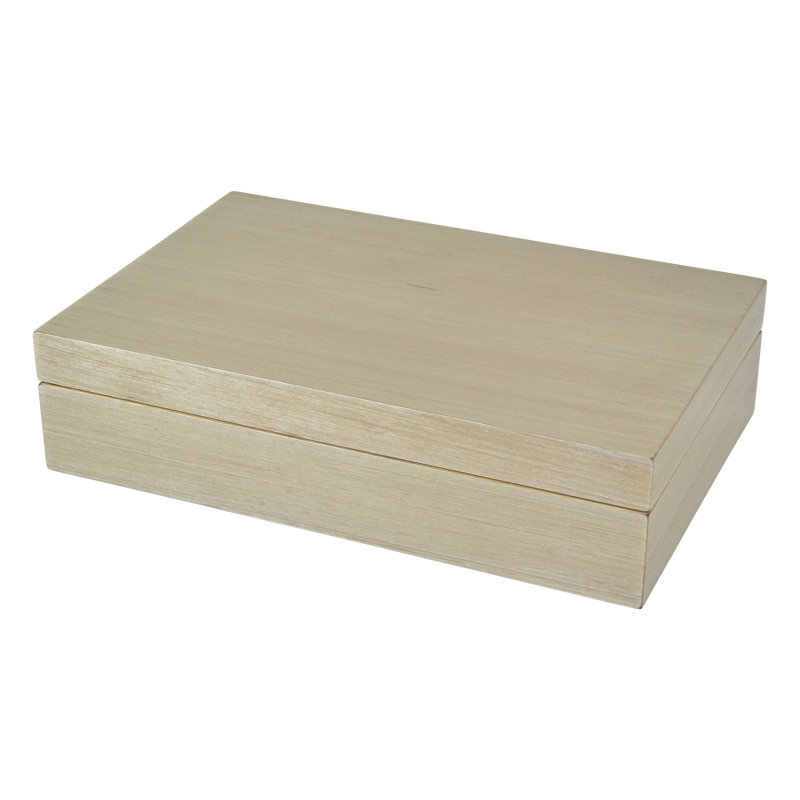 Boîte en bois Sharo, Taupe