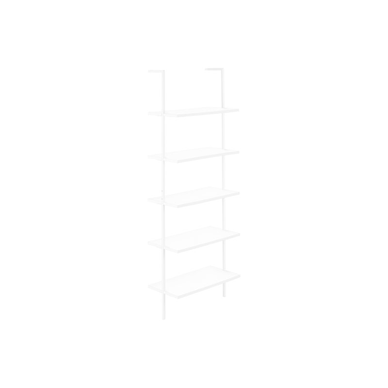 Rangement à 5 niveaux en métal blanc chic pour le salon