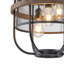 Luminaire suspendu campagnard industriel 17,3 po à 4 lumières avec décorations en bois patiné | Lustre noir mat | Hauteur réglable de 25,6 po à 104,3 po pour la salle à manger et l'îlot de cuisine