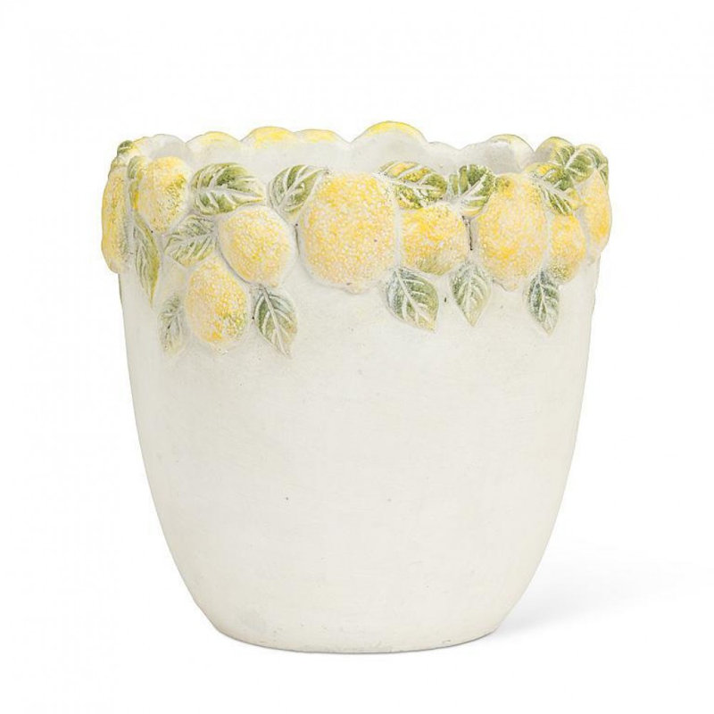 Large Lemon Edge Planter, 7.5" H x 7.5" W x 7.5" D
