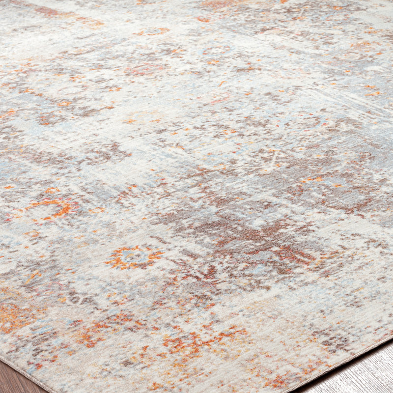 C Abstract Area Rug in Ivory, Rectangle 6'3" x 12'5"