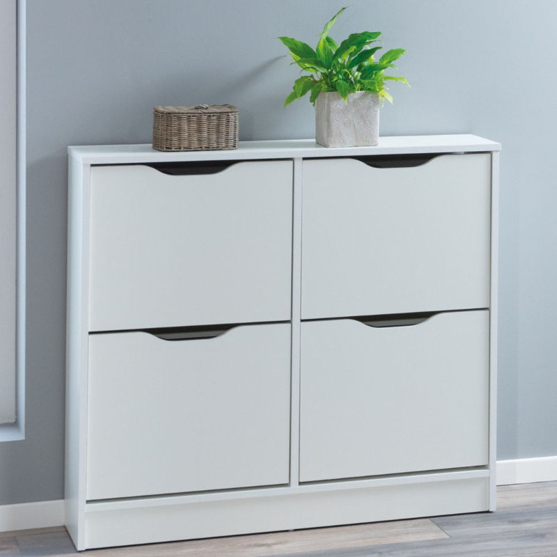 Mailys Flip Down Shoe Storage, White