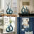 Green Ceramic Hollow Oval Vase
