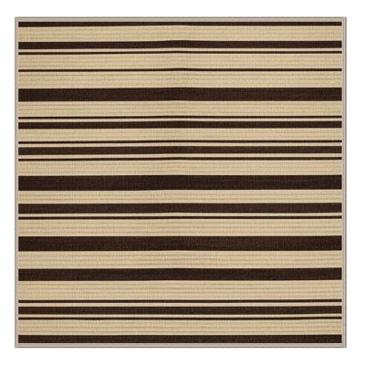  Tapis lavable rayé brun foncé écru