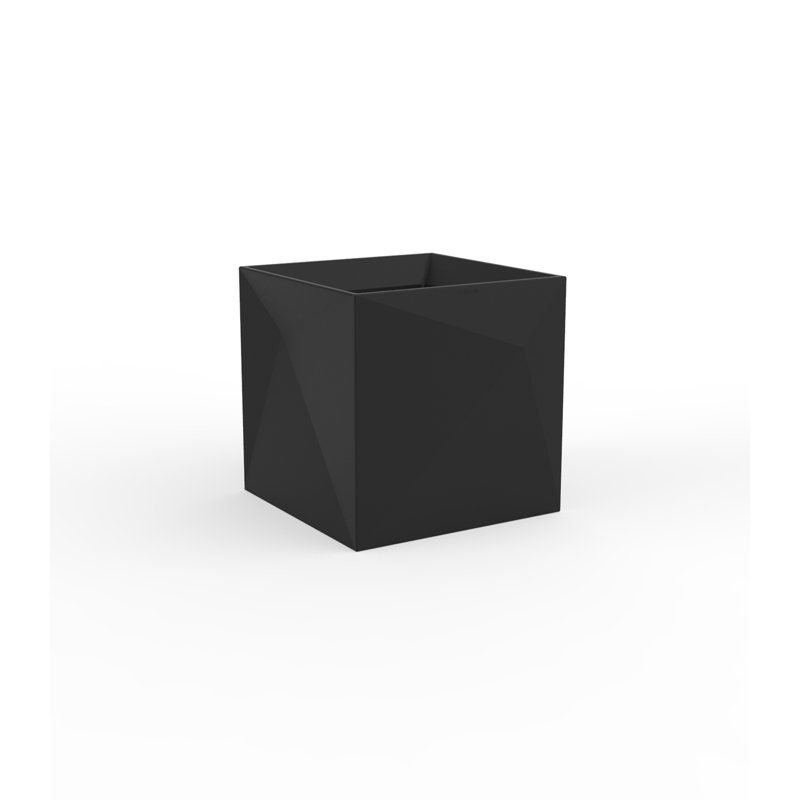 Faz Jardiniere Resin Pot Planter, 15.75" H x 18" W x 15.75" D, Black