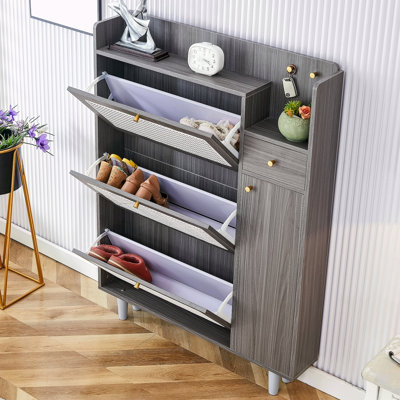 Modern Minimalist Storage Cabinet, Japanese Rattan Shoe Cabinet, Bed Top Cabinet, Small Home Furniture. Suitable For Corridors And Living Rooms.