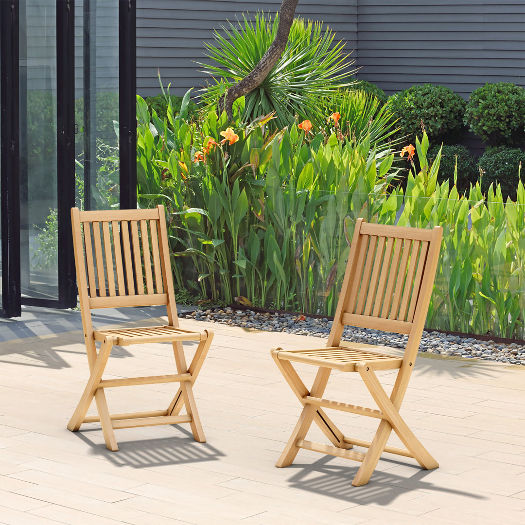 Wood Folding Chair Set (Set of 2) Lark Manor™