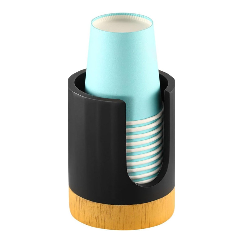Matte Black Bathroom Cup Dispenser