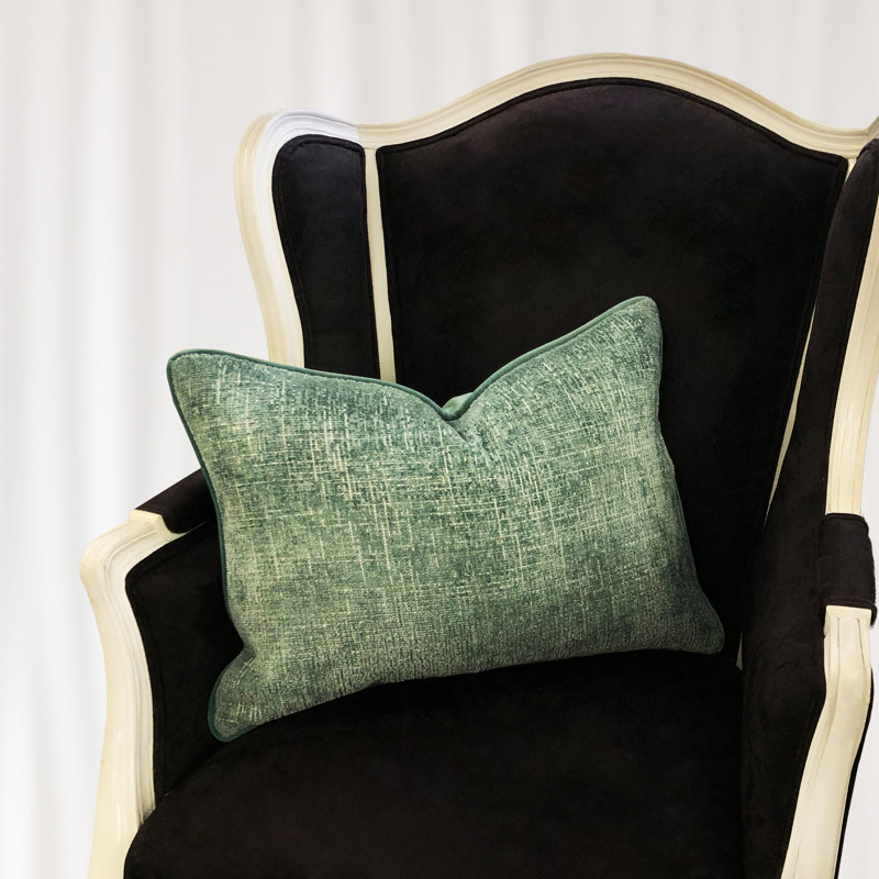 Ewoud Feather Throw Pillow, Light Green