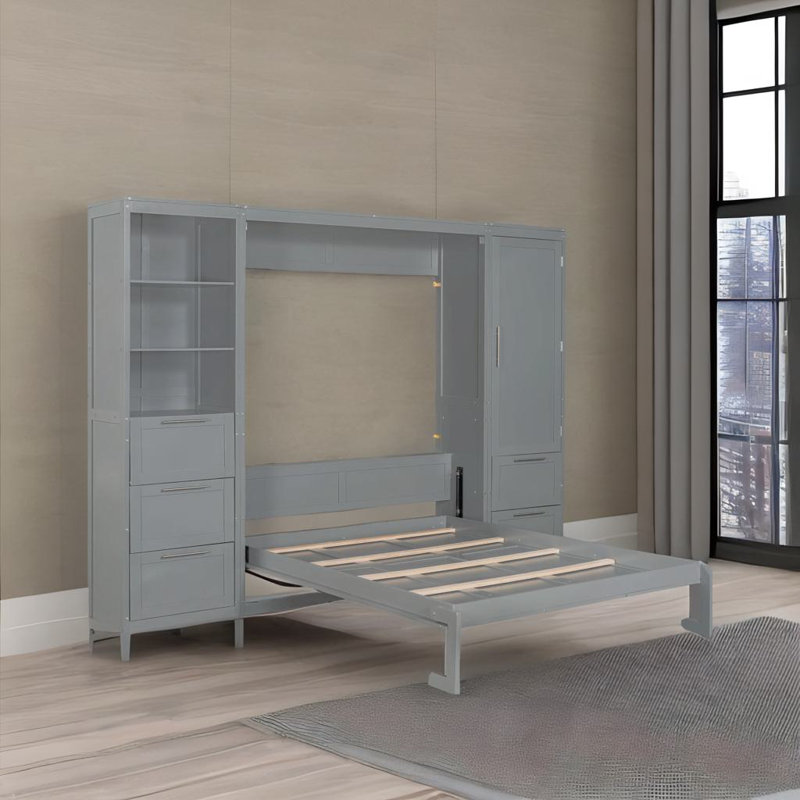 Calim Queen Size Murphy Bed, Gray