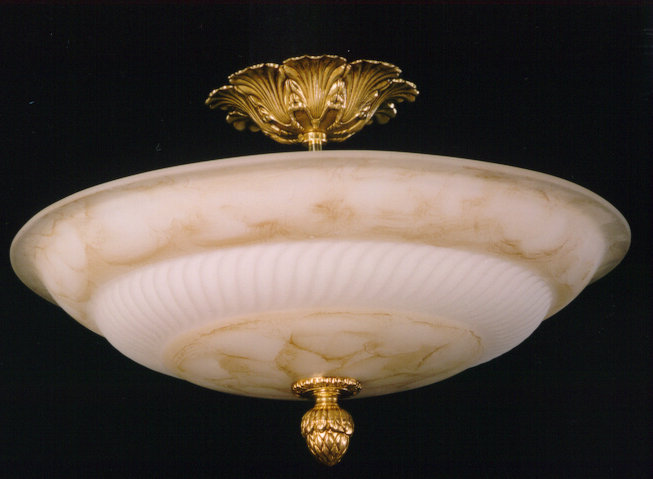 Crigger Glass Semi Flush Mount, Antique Silver