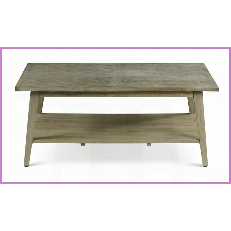 Table basse Milani Mid-Century Tablette de rangement inférieure