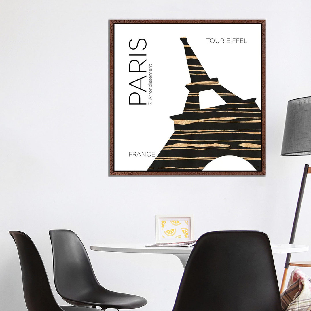 Urban Art Paris Eiffel Tower by Melanie Viola - Print on Canvas