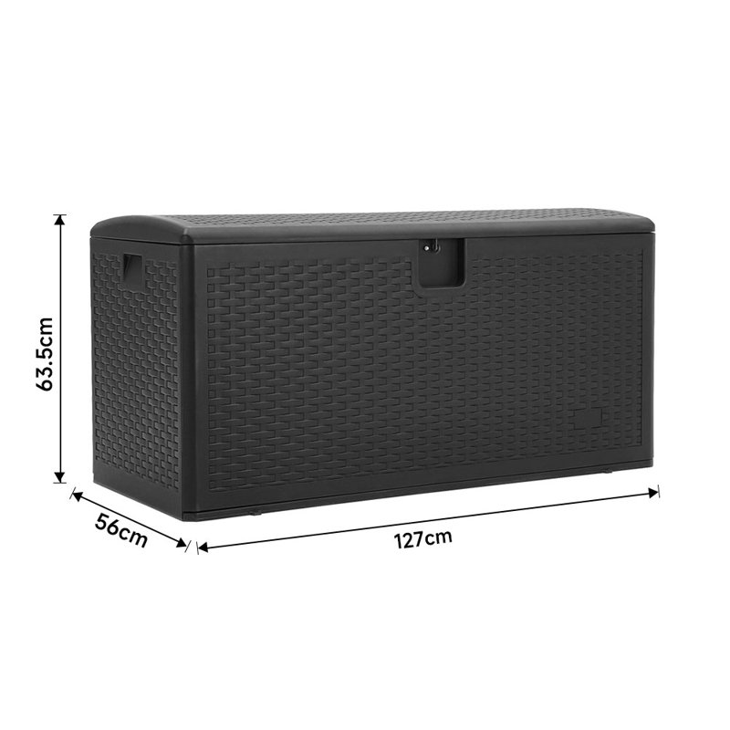 17 Stories Marwo 127cm W 99L Water Resistant Plastic Lockable Storage Bench, Black