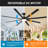 84 in, Indoor Industrial Black Ceiling Fan with LED Light