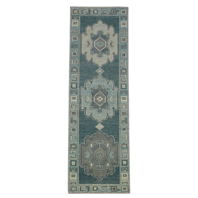 Tapis turc Oushak fait à la main 2 pi 10 po x 8 pi 9 po