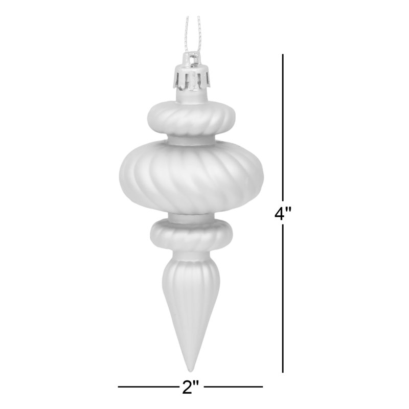 4" Shatterproof Finial Ornament, Turquoise