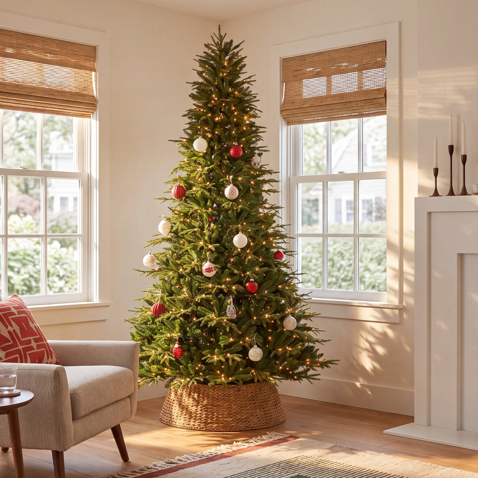 Pre-Lit Fir Christmas Tree, 9' H