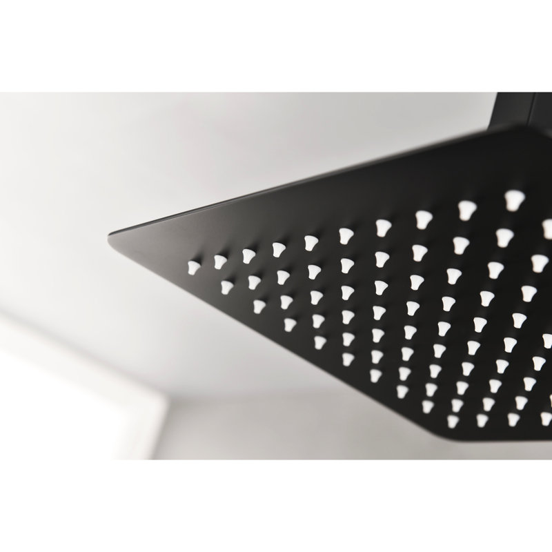 High Shower Head - Matte Black Stainless Steel, Creating A Refreshing Bathroom Experience Rainfall For Refreshment, Black