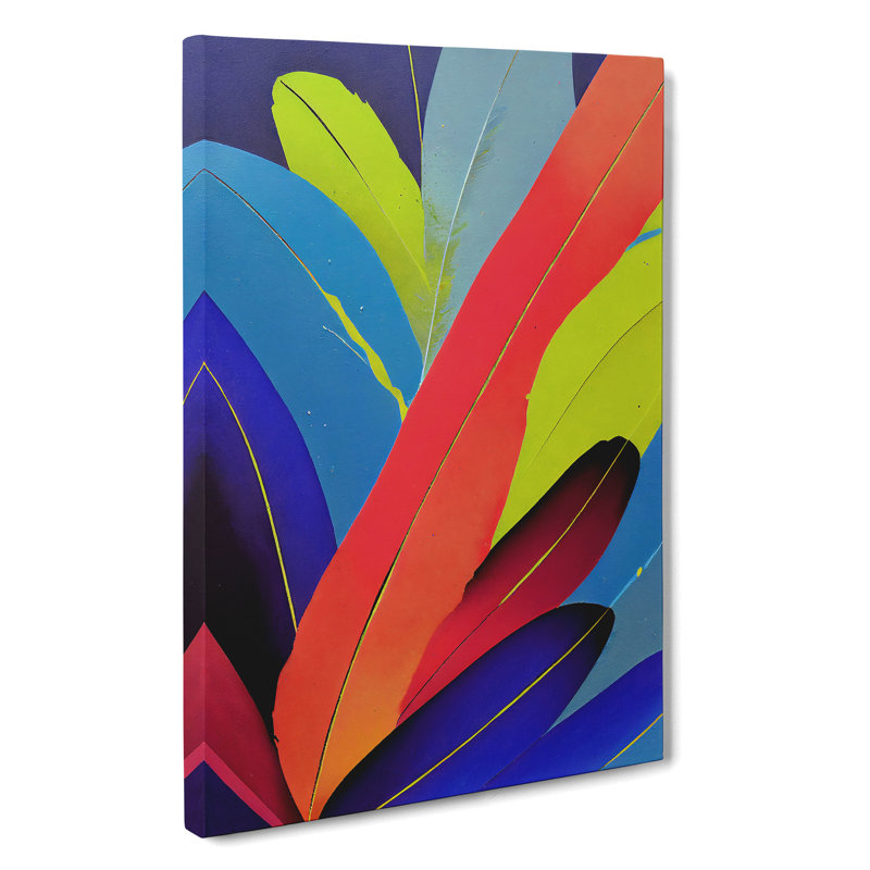 Vibrant Feathers No.6 - Wrapped Canvas, 50cm H x 35cm W x 3cm D