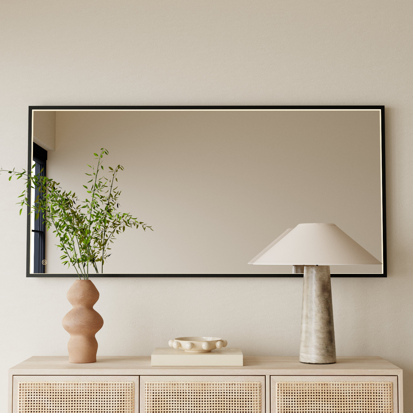 Piche Aluminum Mirror, Black, 36" x 72"