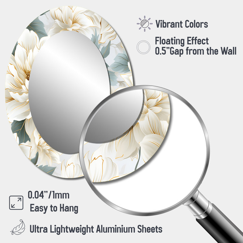 Miroir mural blanc, H 40 po x l 30 po