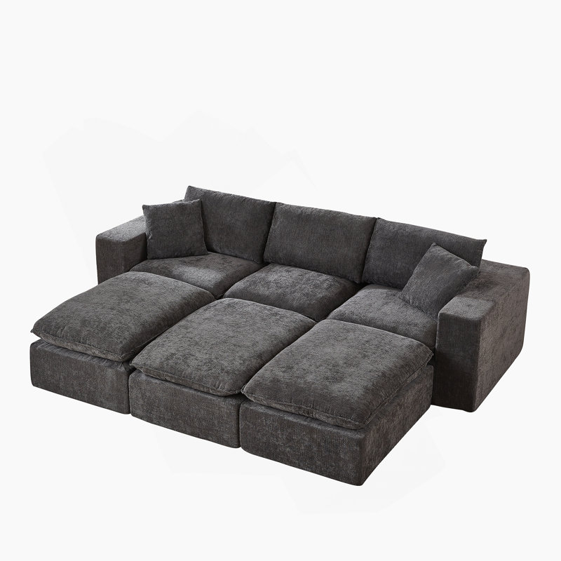 Modern Chenille Cloud Sofa, Freely Combinable, Comfortable To Sit On, Suitable For Modern Living Room Furniture In Homes, Apartments, And Offices