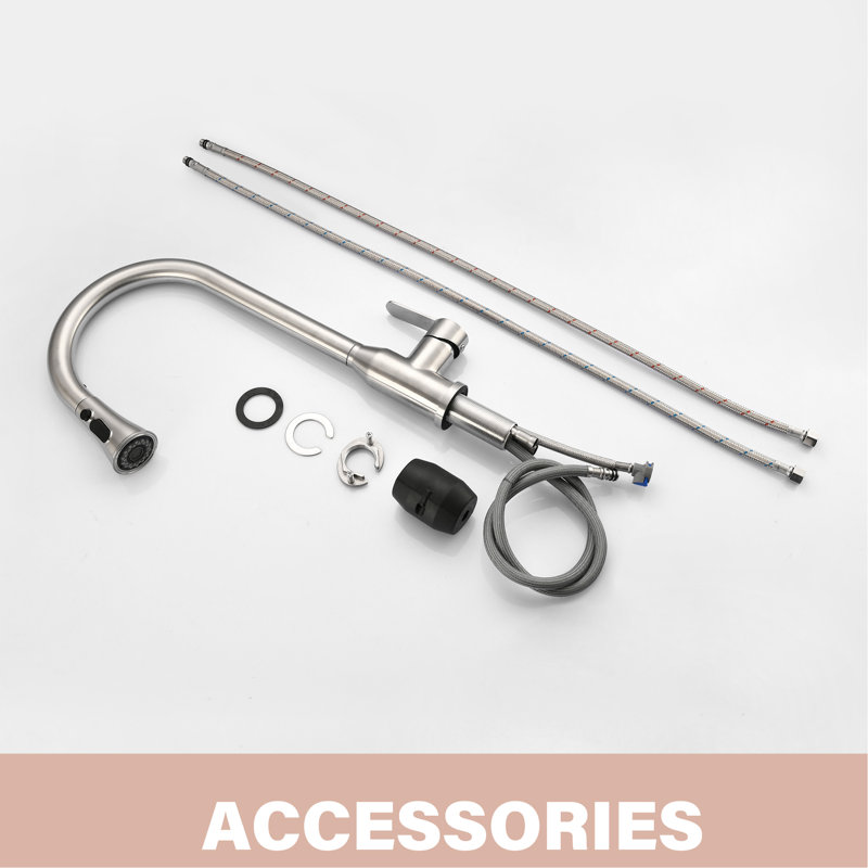 Robinet de cuisine en nickel inoxydable brossé High Arc