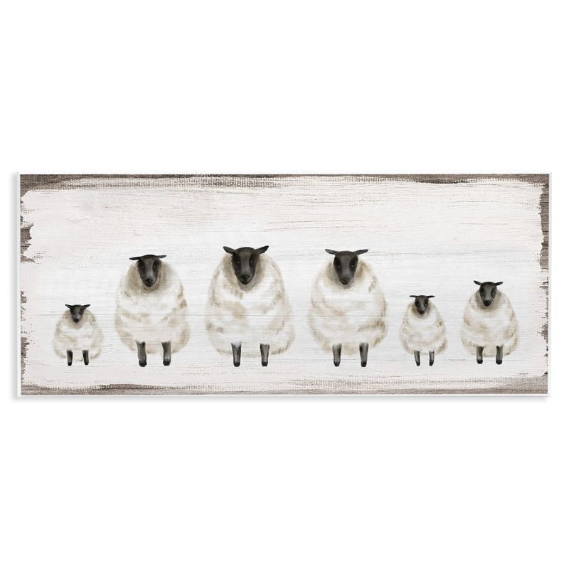 Fluffy Farm Sheep Herd Rustic Country Animals