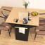 Chariot pour îlot de cuisine 55,7 po avec 2 abattants, conception pliante, prise de courant, table de salle à manger de rangement, 3 tiroirs, roulettes de couleur noire, armoire à compartiments,-594835218