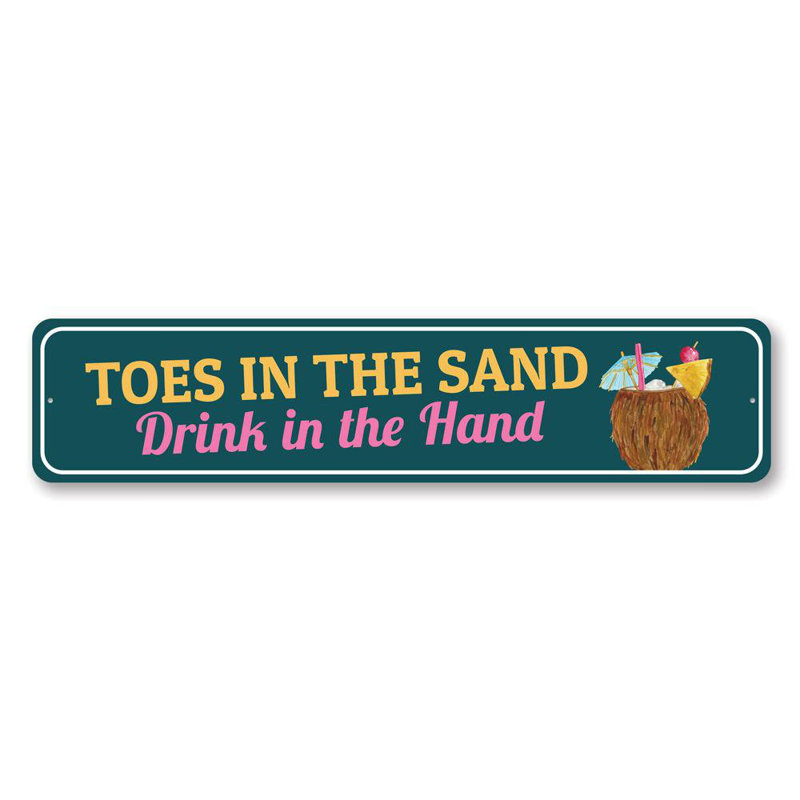 Plaque en aluminium Toes in the Sand, H 4 po x l 18 po x P 0,04 po