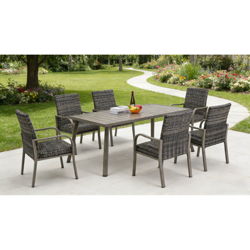 Tables de patio extensibles en acier, salle à manger moderne peu encombrante pour la famille