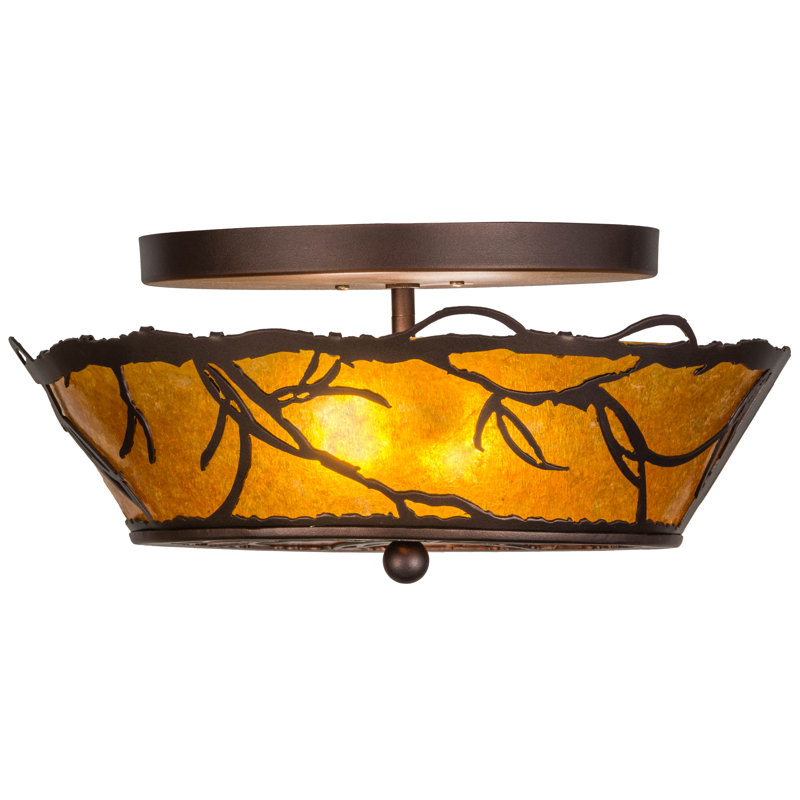 Plafonnier semi-encastré à cuves 16" unique 2 lumières