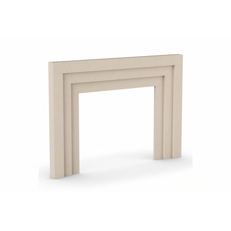 Foyer en pierre Portland avec foyer standard Portland, 4,13 po x 75 po x 52,38 po , Naturel / naturel