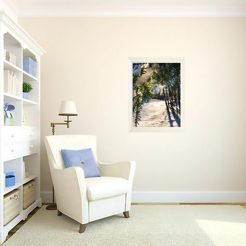 Couverture hivernale - photographie, Pas de tapis, H 26,5 po x l 20,5 po x P 1,25 po, Papier encadré blanc
