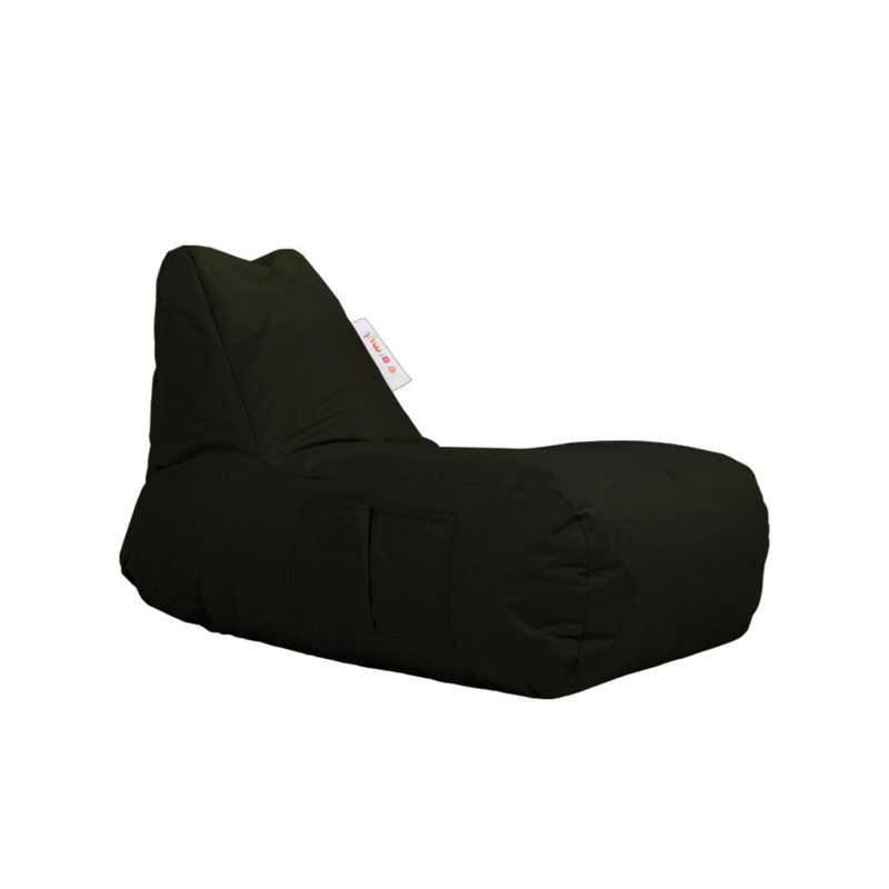 Fauteuil à billes de jardin Original noir, 41,3 po x 29,5 po x 41,3 po | 100% polyester imperméable, mousse de styromousse recyclée à 100% | Système de double fermeture à glissière dissimulée, capacité de poids maximale: 440 lb | Parfait pour le divertissement extérieur moderne
