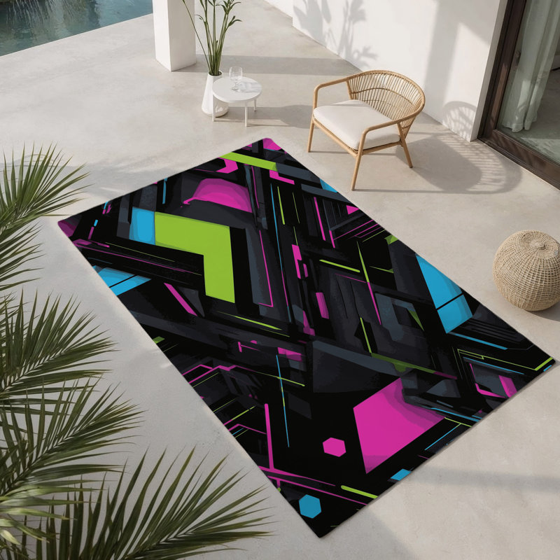 Cosmic Nexus Indoor And Outdoor Area Rug, Rectangle 3' x 5'