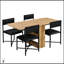 Ensemble de table de salle à manger extensible moderne et compacte avec rangement et 4 chaises en cuir PU pour les petits espaces-1317075947