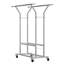 Portant à vêtements robuste avec deux tiges de suspension réglables et deux tablettes de rangement, capacité de charge statique de 264 livres pour l'organisation de la chambre et du linge
