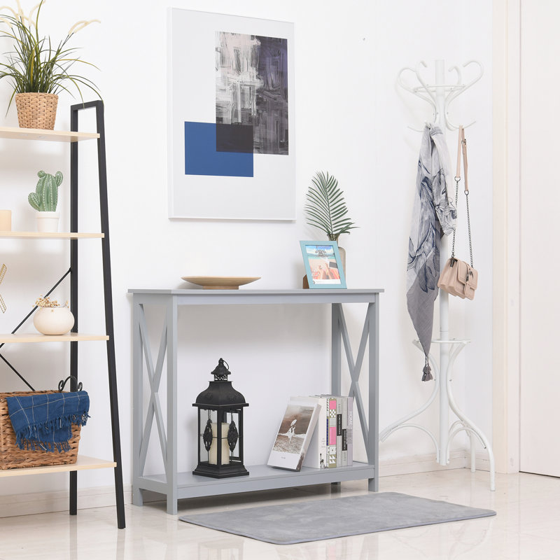Console avec rangement, gris, qui convient au salon, au couloir et au vestibule 2 qui rehausse l'apparence du couloir et de la pièce -